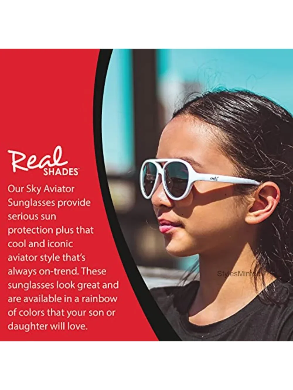 Kids Aviator Sunglasses with UV Protection and Shatterproof Lenses